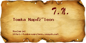 Tomka Napóleon névjegykártya